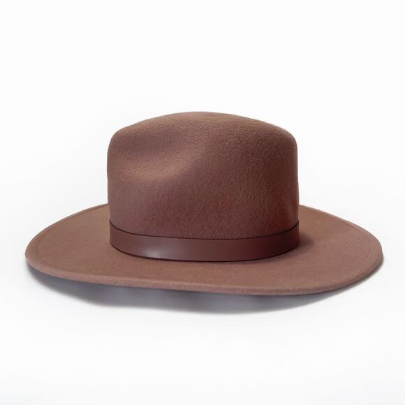 LACK OF COLOR The Fleur Wool Fedora Hat in Dusty Mauve Size 55cm/S - Picture 6 of 13